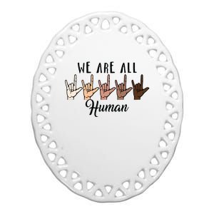 Black History Month We Are All Human Black Is Beautiful Ceramic Oval Ornament