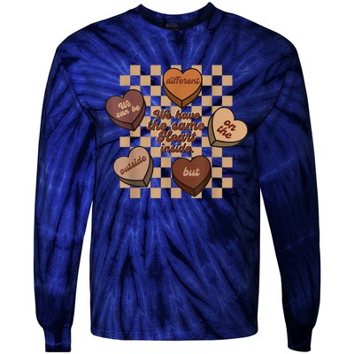 Black History Month The Same Heart Inside Melanin Afro Tie-Dye Long Sleeve Shirt