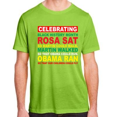 Black History Month Juneteenth Obama Ran Could Fly Funny Gift Adult ChromaSoft Performance T-Shirt