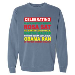 Black History Month Juneteenth Obama Ran Could Fly Funny Gift Garment-Dyed Sweatshirt