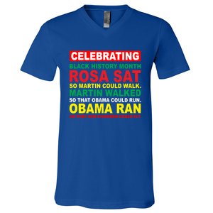 Black History Month Juneteenth Obama Ran Could Fly Funny Gift V-Neck T-Shirt