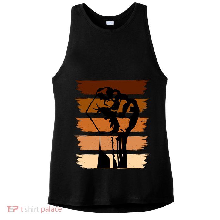 Black History Month Fist Ladies PosiCharge Tri-Blend Wicking Tank