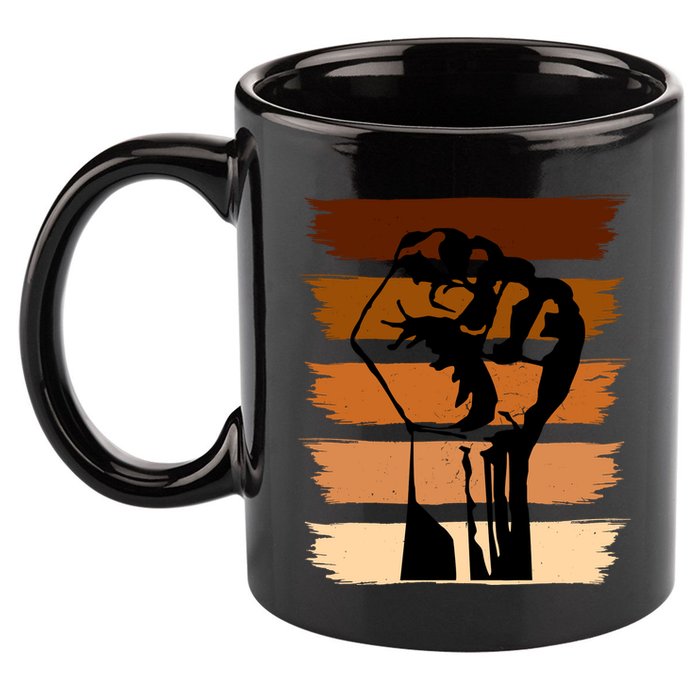 Black History Month Fist 11oz C Handle Ceramic Mug