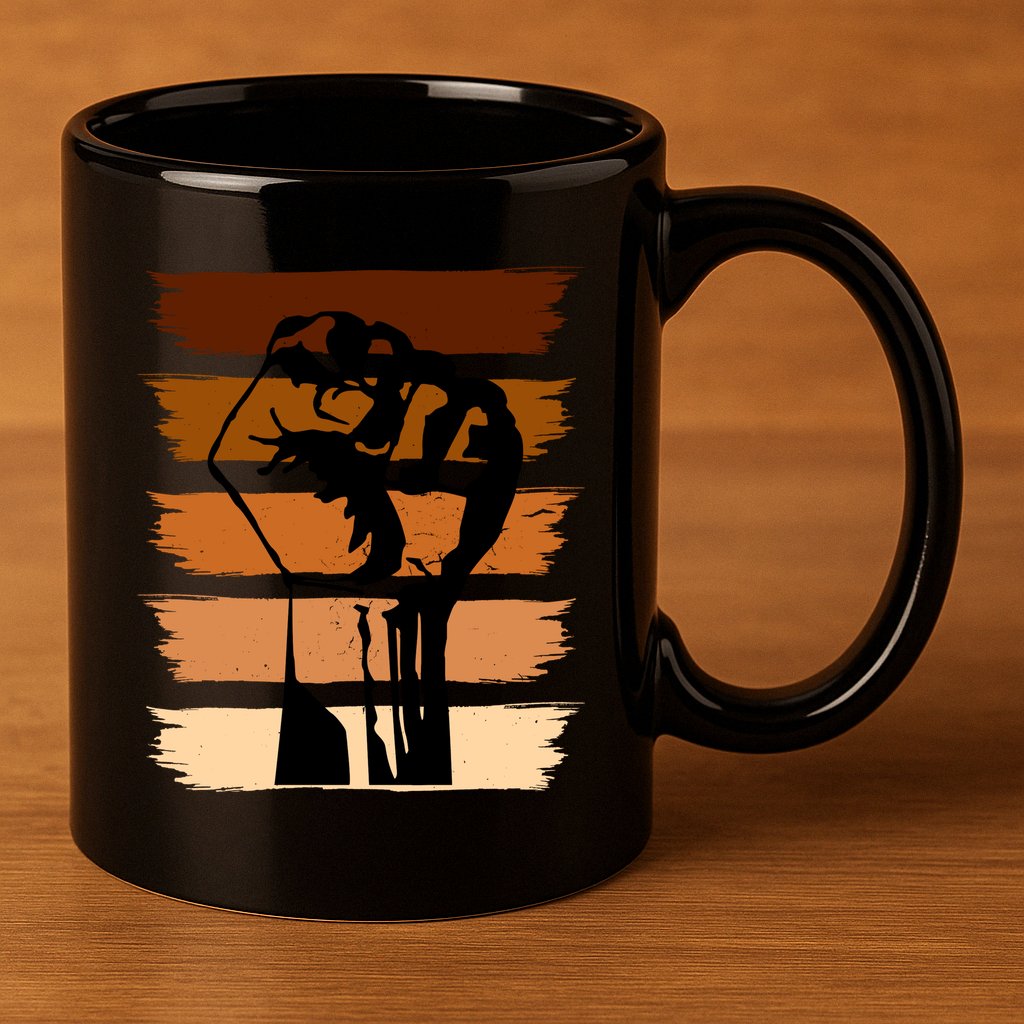 Black History Month Fist 11oz C Handle Ceramic Mug