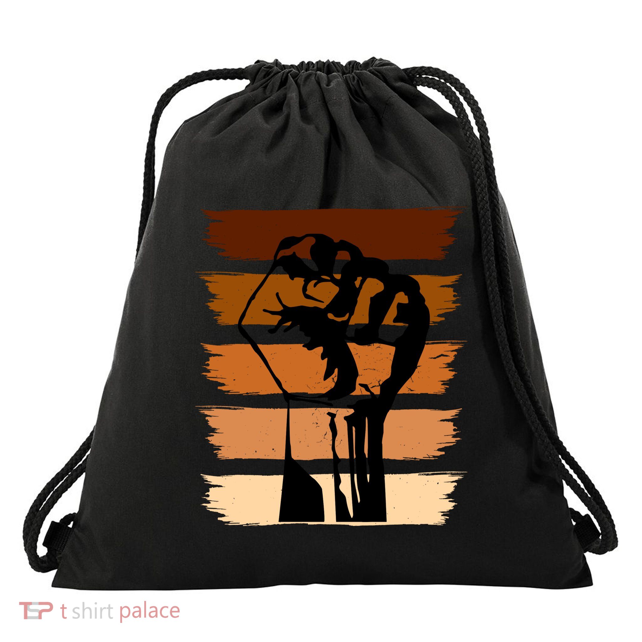 Black History Month Fist Drawstring Bag