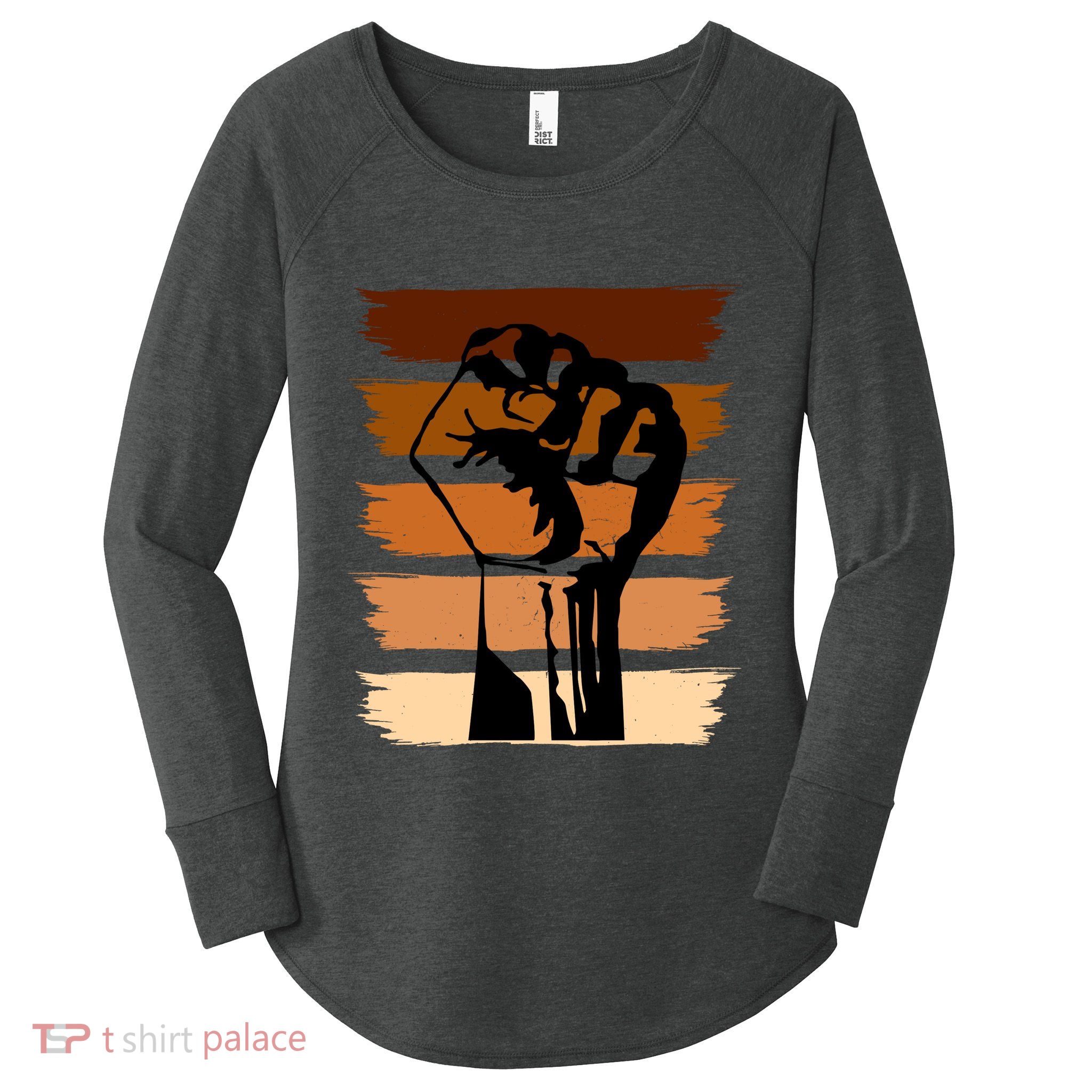 Black History Month Fist Women's Perfect Tri Tunic Long Sleeve Shirt