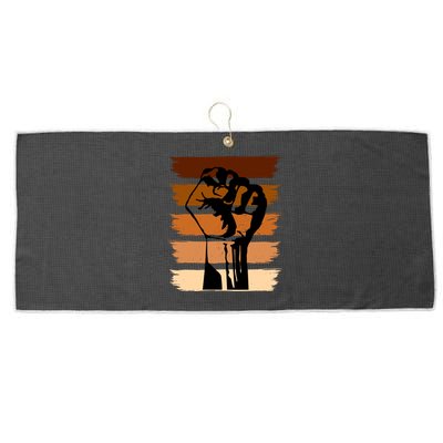 Black History Month Fist Large Microfiber Waffle Golf Towel