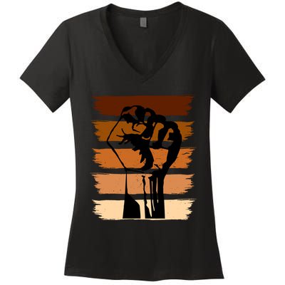 Black History Month Fist Women's V-Neck T-Shirt