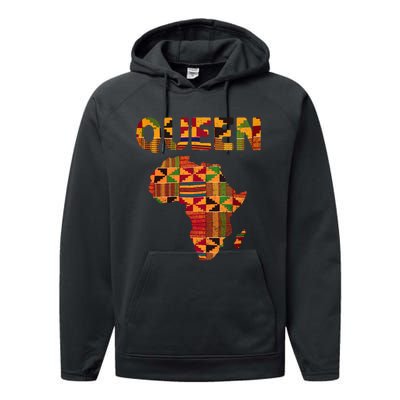 Black History Month Shirts Cool African Queen Art Kente Cloth Africa Ghana Performance Fleece Hoodie