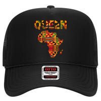 Black History Month Shirts Cool African Queen Art Kente Cloth Africa Ghana High Crown Mesh Back Trucker Hat