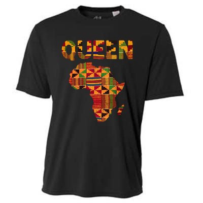 Black History Month Shirts Cool African Queen Art Kente Cloth Africa Ghana Cooling Performance Crew T-Shirt