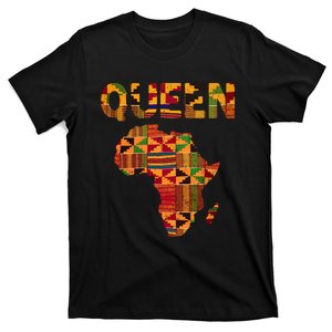 Black History Month Shirts Cool African Queen Art Kente Cloth Africa Ghana T-Shirt