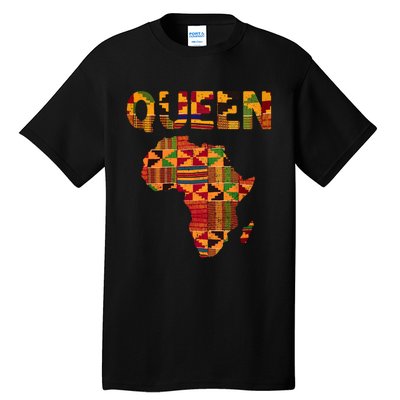 Black History Month Shirts Cool African Queen Art Kente Cloth Africa Ghana Tall T-Shirt