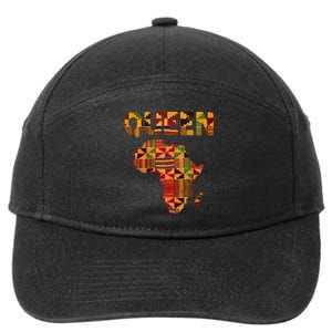 Black History Month Shirts Cool African Queen Art Kente Cloth Africa Ghana 7-Panel Snapback Hat