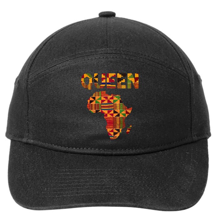 Black History Month Shirts Cool African Queen Art Kente Cloth Africa Ghana 7-Panel Snapback Hat