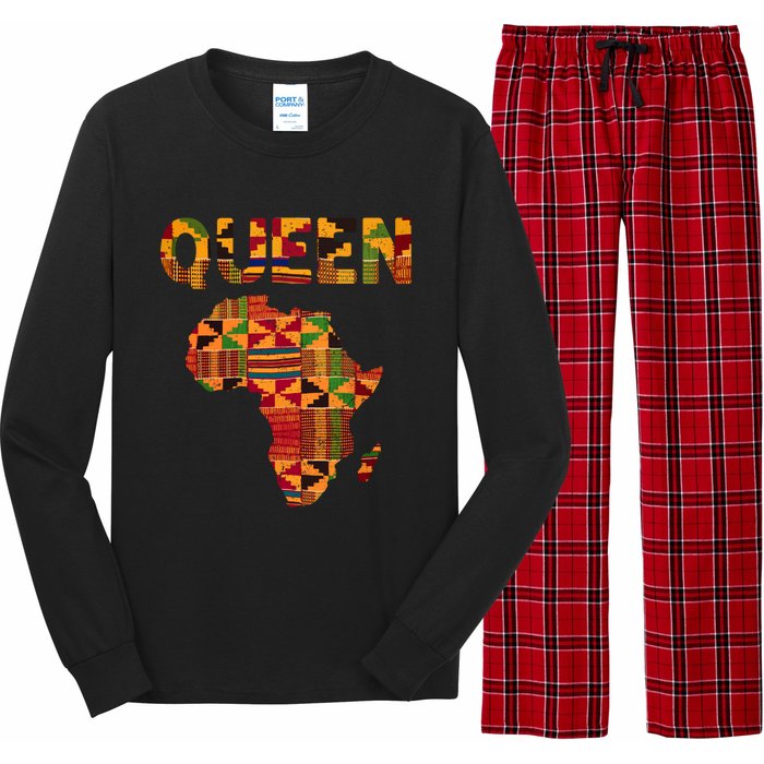 Black History Month Shirts Cool African Queen Art Kente Cloth Africa Ghana Long Sleeve Pajama Set