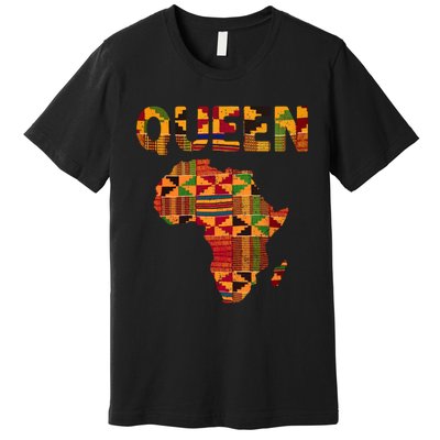 Black History Month Shirts Cool African Queen Art Kente Cloth Africa Ghana Premium T-Shirt