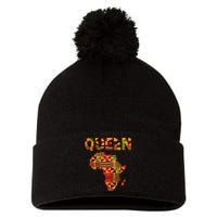 Black History Month Shirts Cool African Queen Art Kente Cloth Africa Ghana Pom Pom 12in Knit Beanie