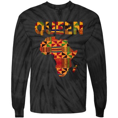 Black History Month Shirts Cool African Queen Art Kente Cloth Africa Ghana Tie-Dye Long Sleeve Shirt