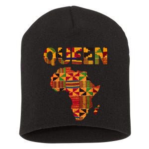 Black History Month Shirts Cool African Queen Art Kente Cloth Africa Ghana Short Acrylic Beanie