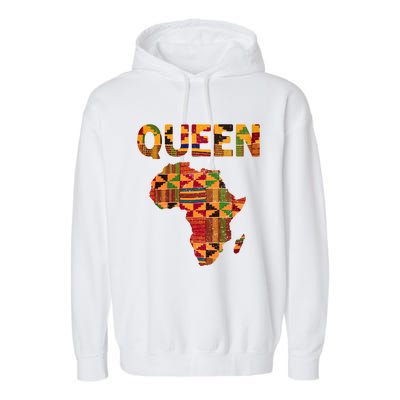 Black History Month Shirts Cool African Queen Art Kente Cloth Africa Ghana Garment-Dyed Fleece Hoodie