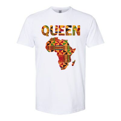 Black History Month Shirts Cool African Queen Art Kente Cloth Africa Ghana Softstyle CVC T-Shirt