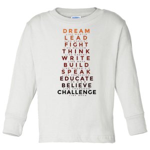 Black History Month Dream Like Martin Lead Like Harriet Toddler Long Sleeve Shirt