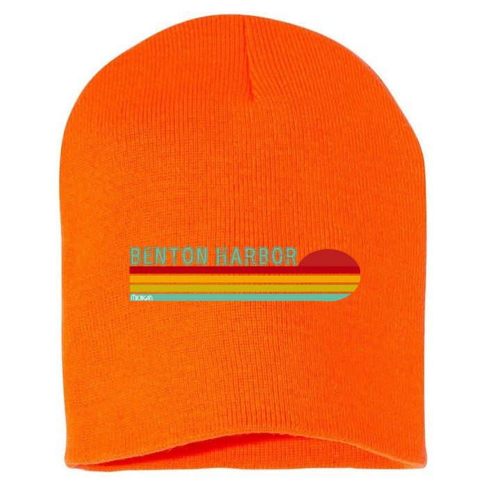 Benton Harbor Michigan Short Acrylic Beanie