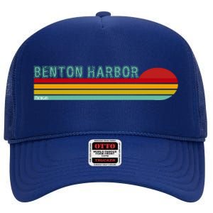 Benton Harbor Michigan High Crown Mesh Back Trucker Hat