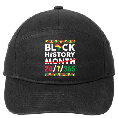 Black History Month One Month Cant Hold Our History 24 7 365 7-Panel Snapback Hat