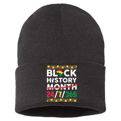 Black History Month One Month Cant Hold Our History 24 7 365 Sustainable Knit Beanie