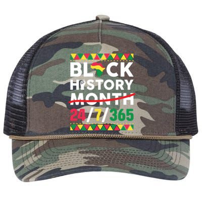 Black History Month One Month Cant Hold Our History 24 7 365 Retro Rope Trucker Hat Cap