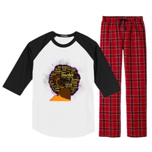 Black History Month Teacher African American Teacher Gift Raglan Sleeve Pajama Set