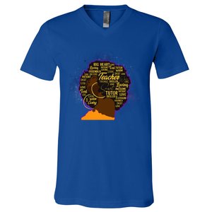 Black History Month Teacher African American Teacher Gift V-Neck T-Shirt