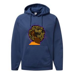 Black History Month Teacher African American Teacher Gift Performance Fleece Hoodie