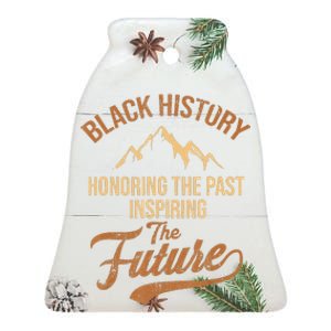 Black History Month Honoring Past Inspiring Future Melanin Ceramic Bell Ornament