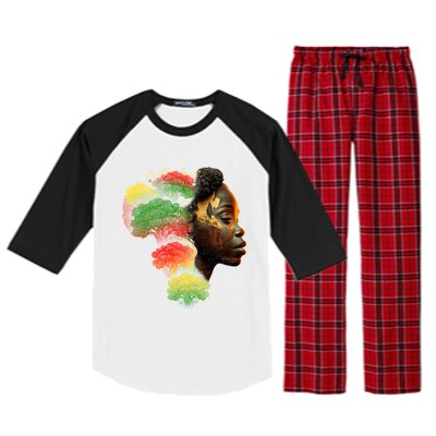 Black History Month African American Roots Juneteenth Gift Raglan Sleeve Pajama Set