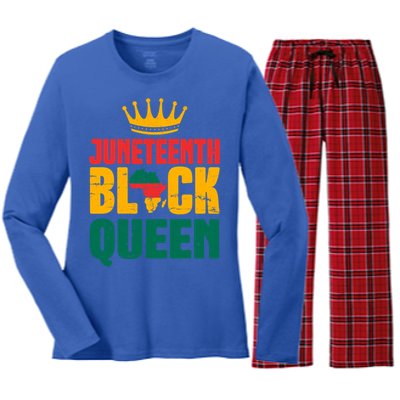 Black History Month Juneteenth Afro American Mom Gift Women's Long Sleeve Flannel Pajama Set 