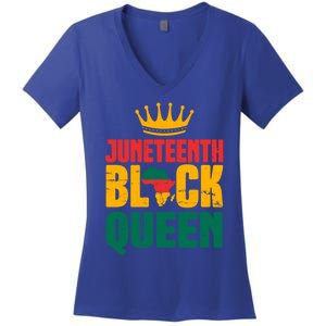 Black History Month Juneteenth Afro American Mom Gift Women's V-Neck T-Shirt