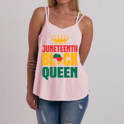 Black History Month Juneteenth Afro American Mom Gift Women's Strappy Tank