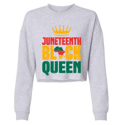 Black History Month Juneteenth Afro American Mom Gift Cropped Pullover Crew