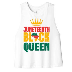 Black History Month Juneteenth Afro American Mom Gift Women's Racerback Cropped Tank