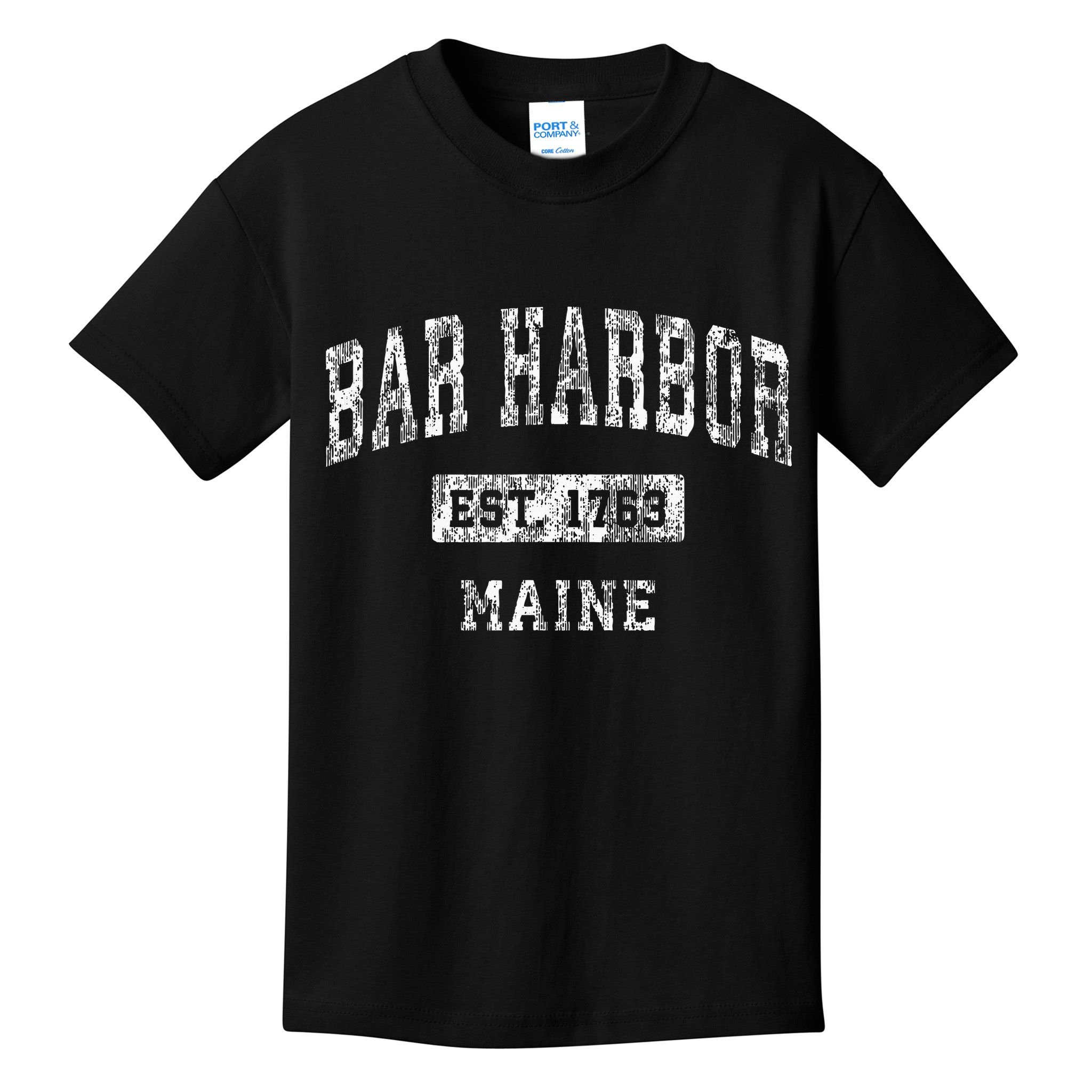 Bar Harbor Maine Me Vintage Established Sports Design Kids T-Shirt