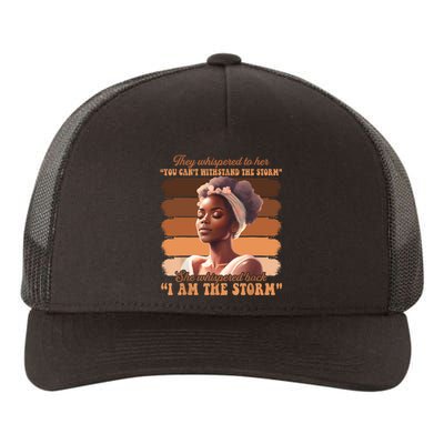 Black History Month African Woman Afro I Am The Storm Yupoong Adult 5-Panel Trucker Hat