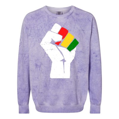 Black History Month Fist African Pride Colorblast Crewneck Sweatshirt