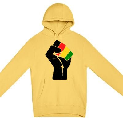 Black History Month Fist African Pride Premium Pullover Hoodie