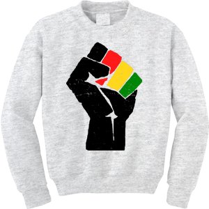 Black History Month Fist African Pride Kids Sweatshirt