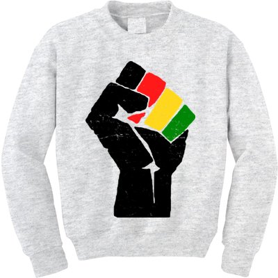 Black History Month Fist African Pride Kids Sweatshirt