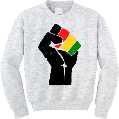 Black History Month Fist African Pride Kids Sweatshirt