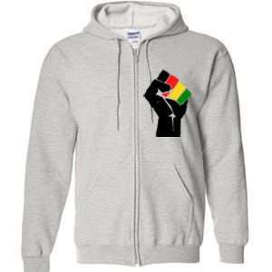 Black History Month Fist African Pride Full Zip Hoodie